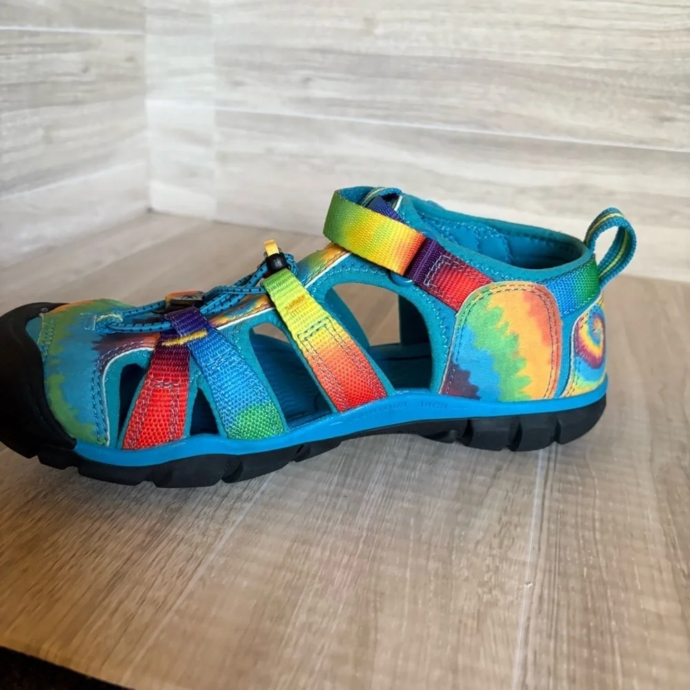 Keen Seacamp I| CNX Youth Sandals Sz 4 Vivid Blue Original Tie Dye Toggle EUC